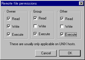 ディレクトリのパーミッションを７５５にする